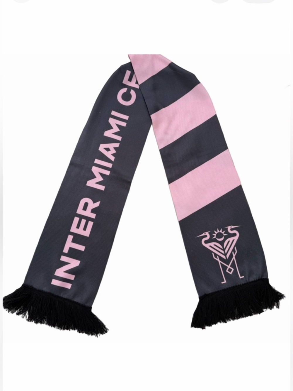 Ruffneck MLS Soccer Intermiami CF Scarf Dark Gray Pink Flamingo NEW 56”